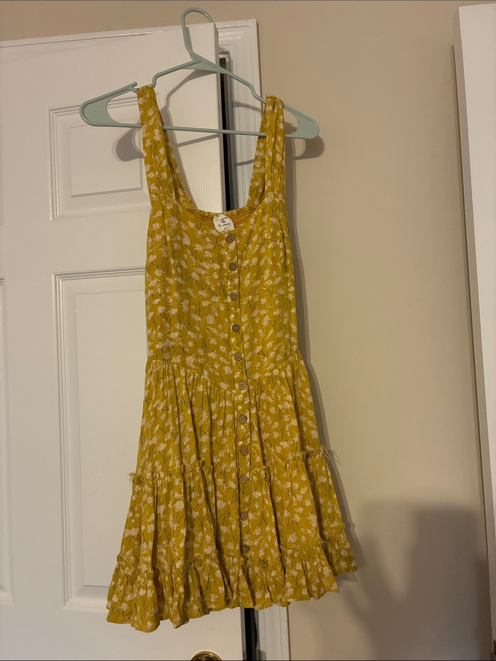 By Together Yellow Floral Button-Front Tiered Sundress